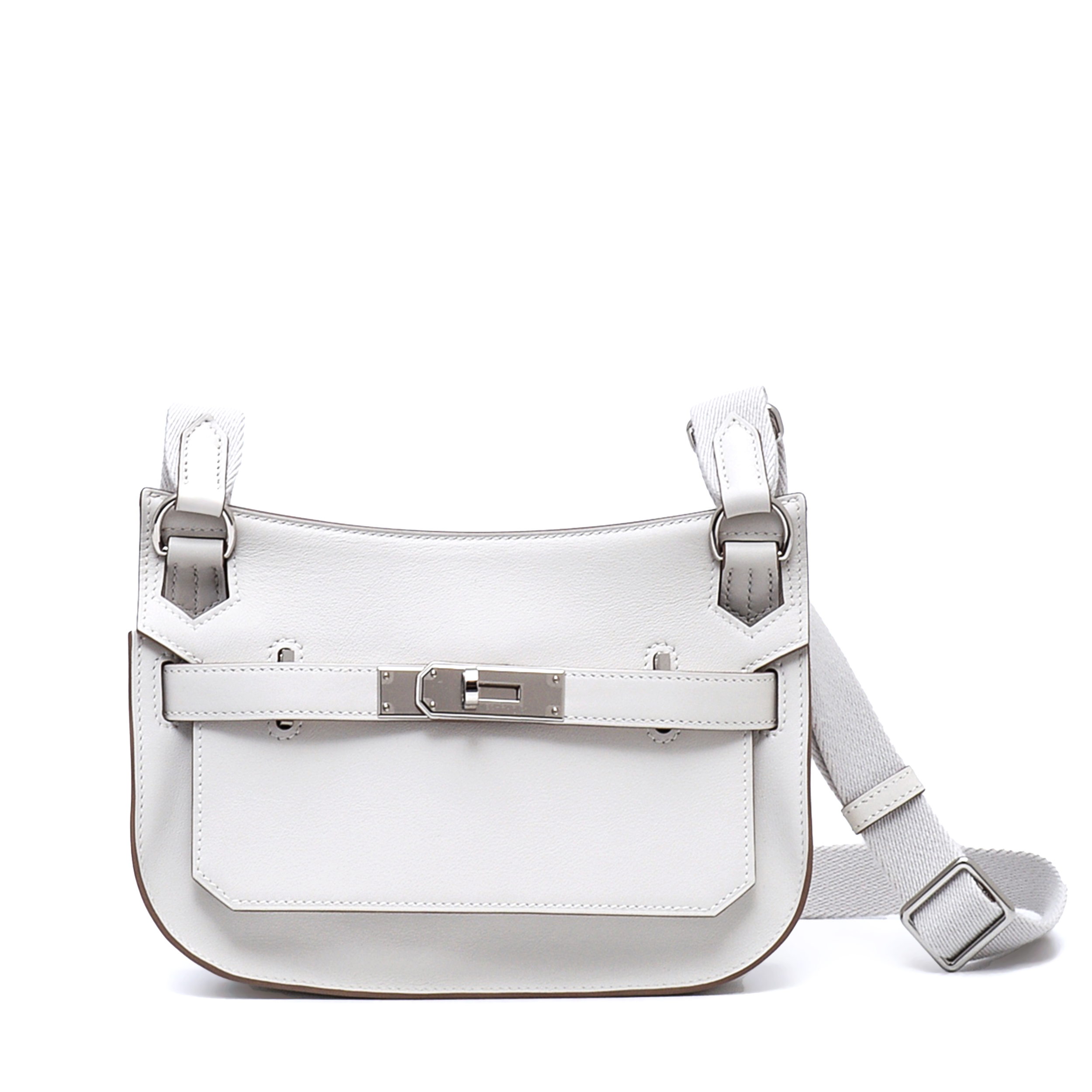 Hermes - White / Gris Pale Swift Leather Mini Jypsiere Bag